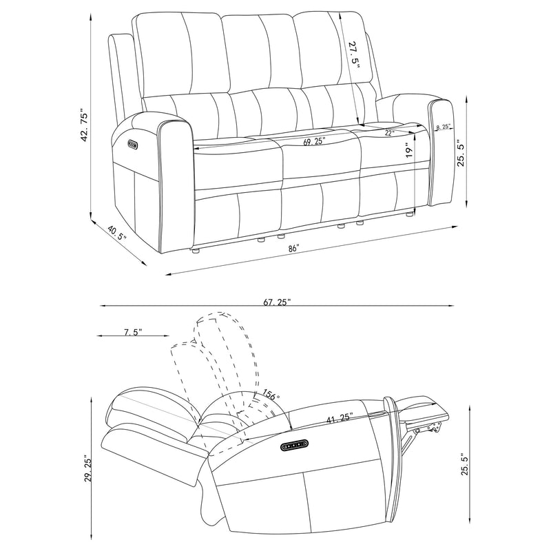Brickston Triple Power Reclining Sofa Set