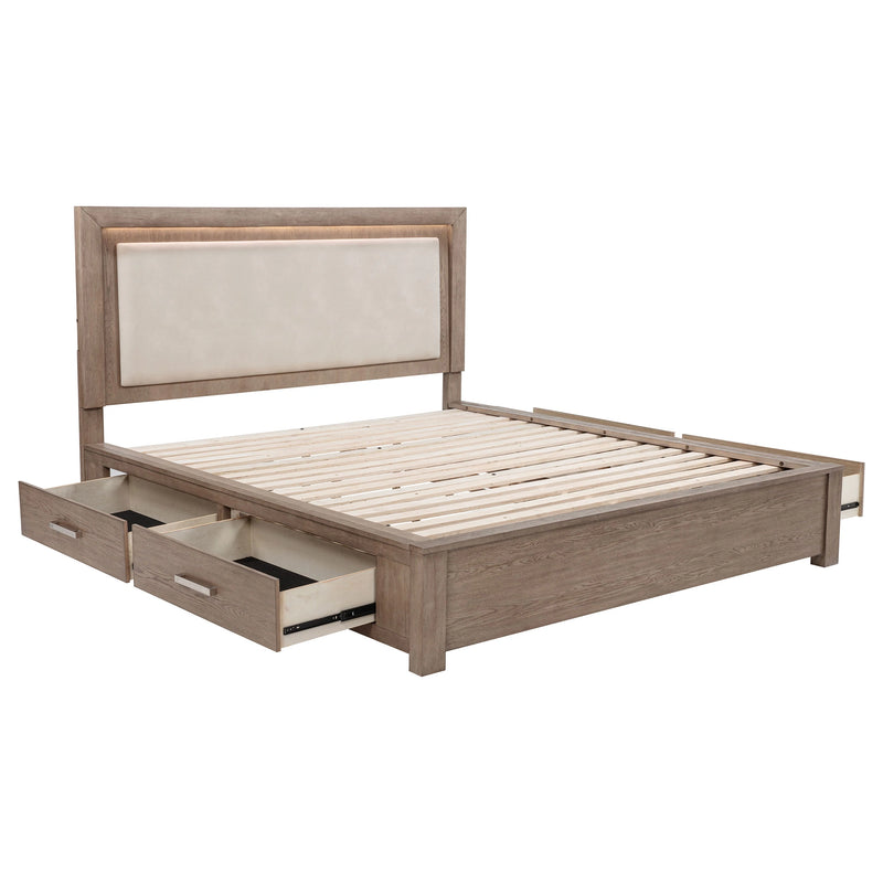 Kenora Panel Platform Storage Bed with LED Lighting