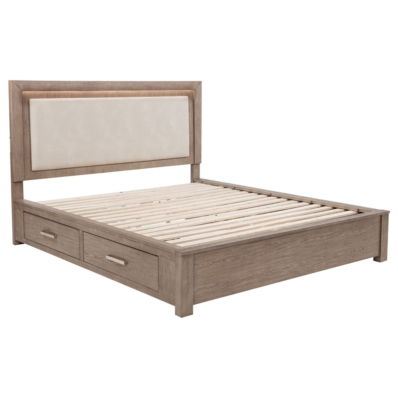 Kenora Panel Platform Storage Bed with LED Lighting