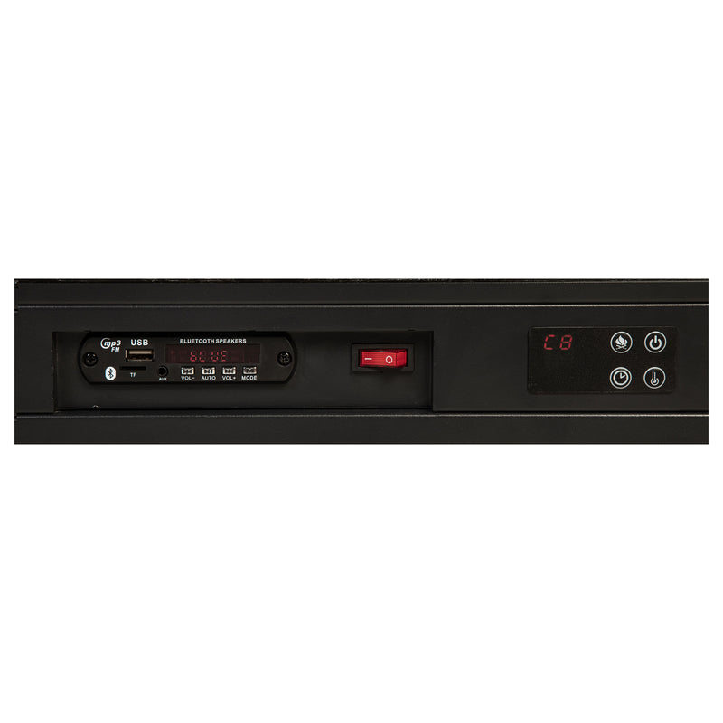 Preston Wingback Bed with Flame Visualizer and Bluetooth Speaker