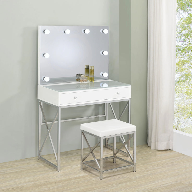 Eliza Makeup Vanity Table with LED Mirror and Stool