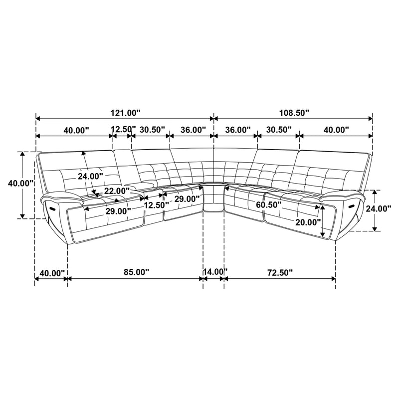 Hewitt Dual Power Reclining Sectional
