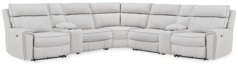 Social Pointe Reclining Sectional with Storage Consoles
