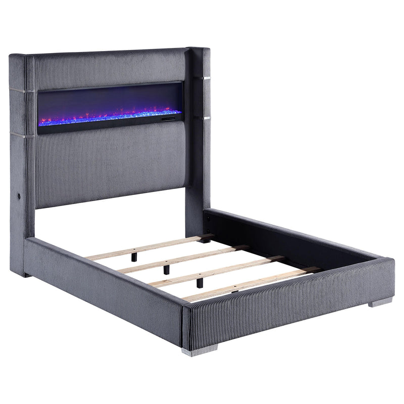 Tisdall Wingback Bed with Flame Visualizer