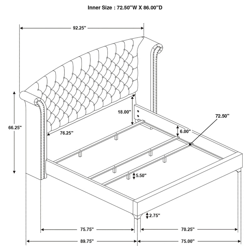 Melody Wingback Bed